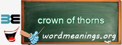 WordMeaning blackboard for crown of thorns